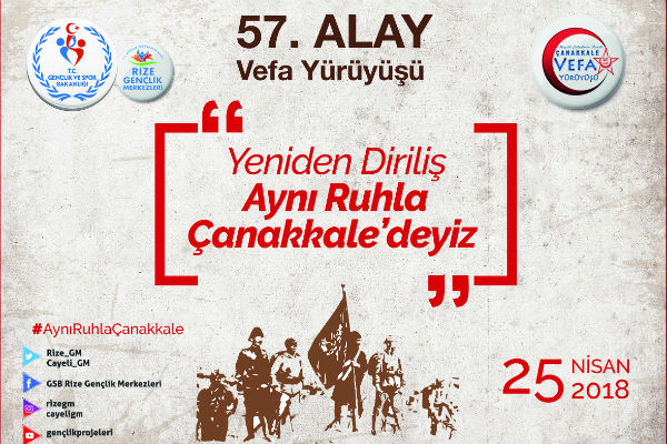 57. Alay Vefa Yürüyüşü Rizede Düzenleniyor