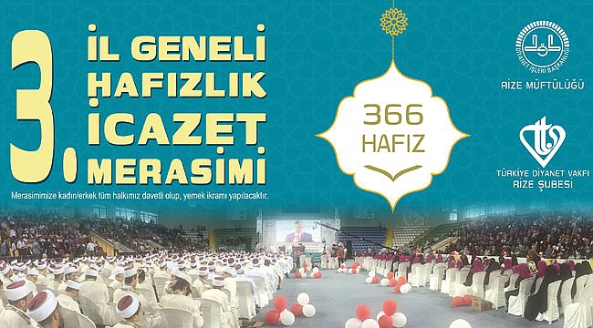 Rize`de 366 Hafız için icazet töreni