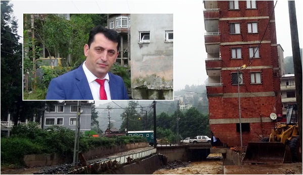 Dere yatağındaki 7 katlı apartmana yıkım kararı