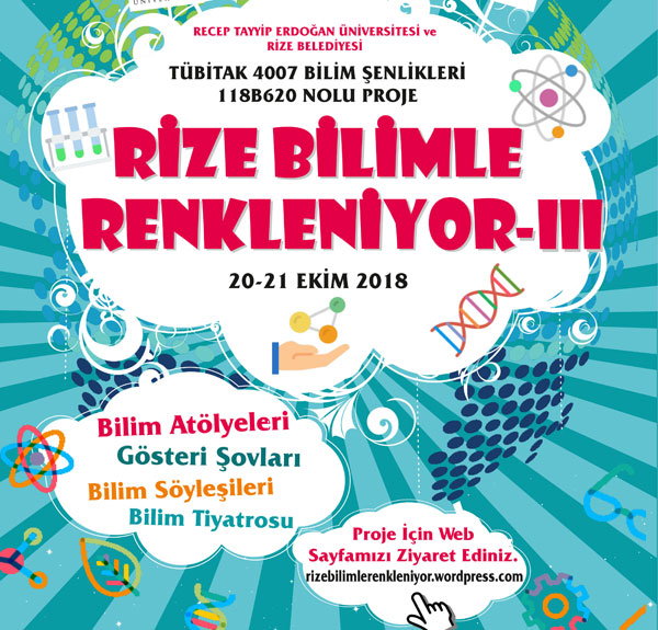 Rize bilimle renkleniyor projesi düzenlenecek