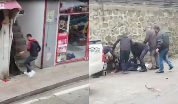 Rize`de polis-şüpheli kovalamacası kamerada