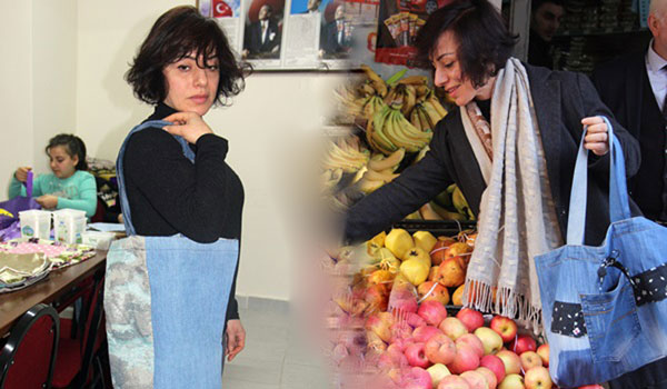 Eski kıyafetler bez çantaya dönüşüyor