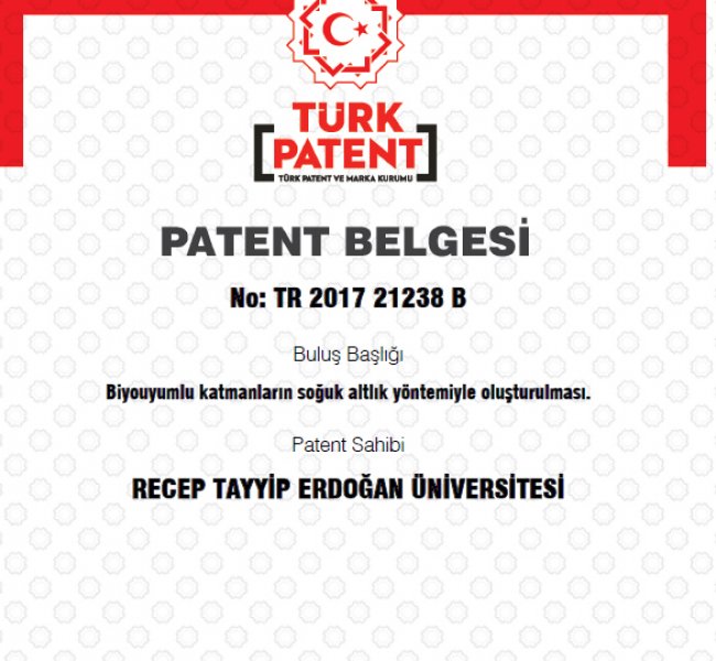 RTEÜ’den Patent Başarısı