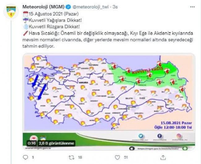 METEOROLOJİ Genel Müdürlüğü uyardı!