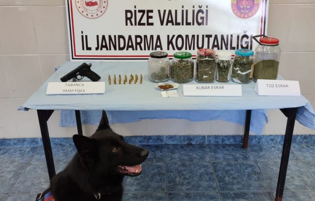 4500 Gram esrar ele geçirildi