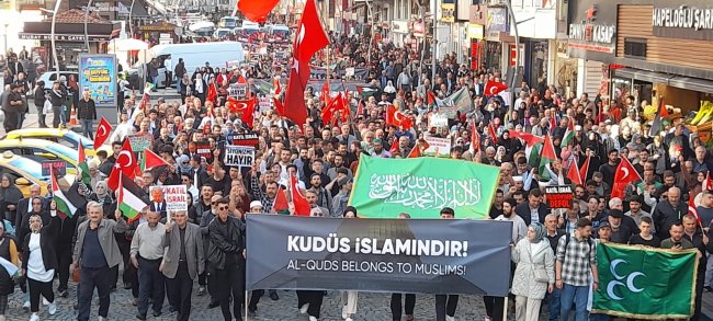 RİZE DE İSRAİL PROTESTO EDİLDİ