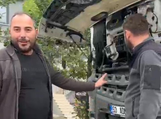 KUŞ YUVA YAPTI DİYE KAMYONU YATIRDI