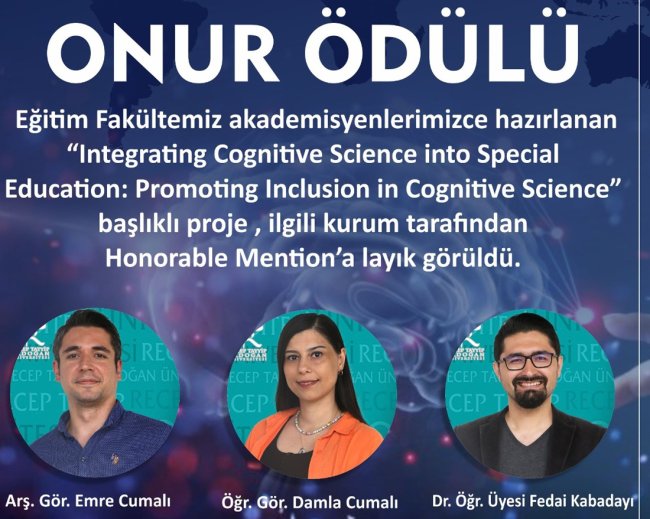 RTEÜ Akademisyenlere Onur Ödülü
