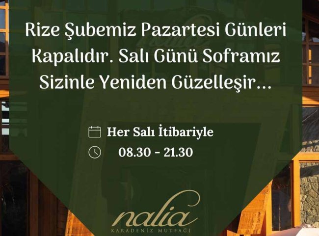 NALİA TATİL GÜNÜNÜ BELİRLEDİ