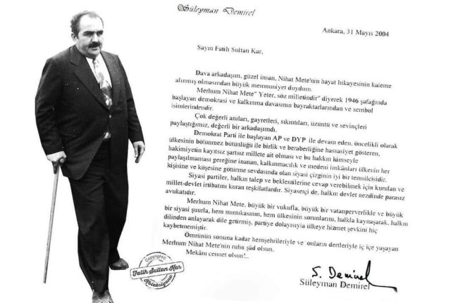 VEFATININ 23. YILI ANISINA RİZE’NİN ASIL FİDANI NİHAT METE
